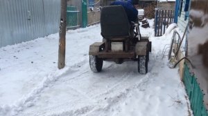 самодельный полноприводный минитрактор чистка снега
