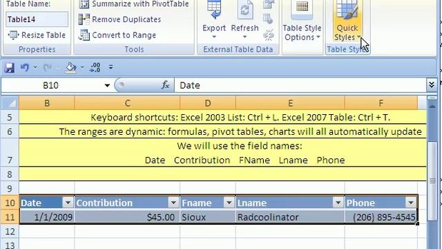 Excel Magic Trick #184: Setup Database in Excel