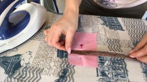 Как сделать косую бейку с помощью булавки