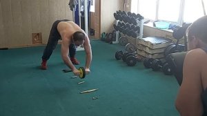 гимнастическое колесо для пресса.