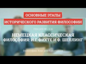 2.16 Немецкая классическая философия: Фихте и Шеллинг - Философия для бакалавров