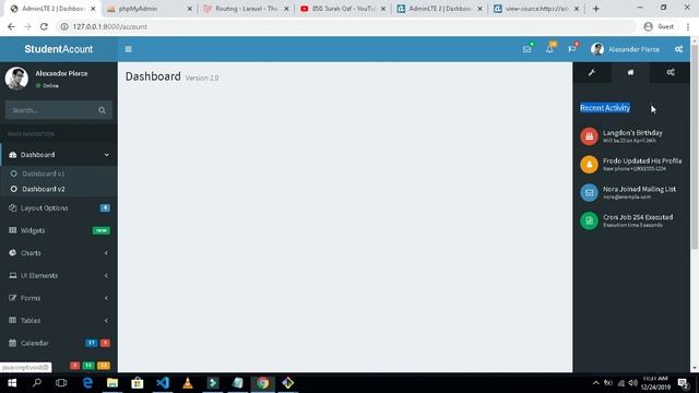 Laravel Student Information System Part 36 ( Student Login Page ) Integrating AdminLte Template