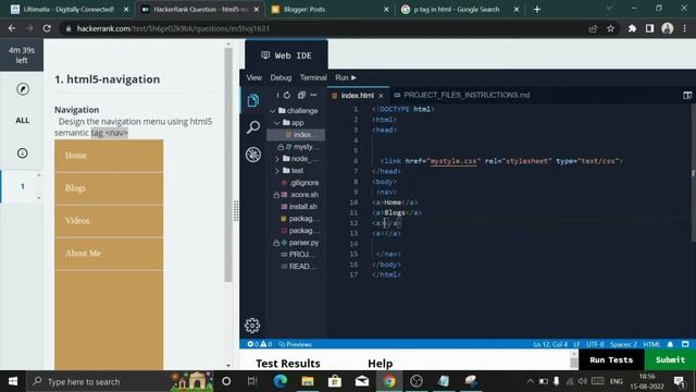 HTML5 Semantics | Fresco Play | Hands On 2 | Navigation
