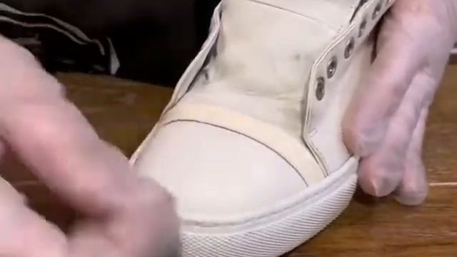 Химчтстка и покраска белых кед Lanvin смотреть онлайн