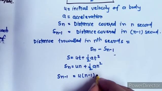 Formula for distance travelled in nth second.(Sn=u + a/2(2n -1) смотреть онлайн