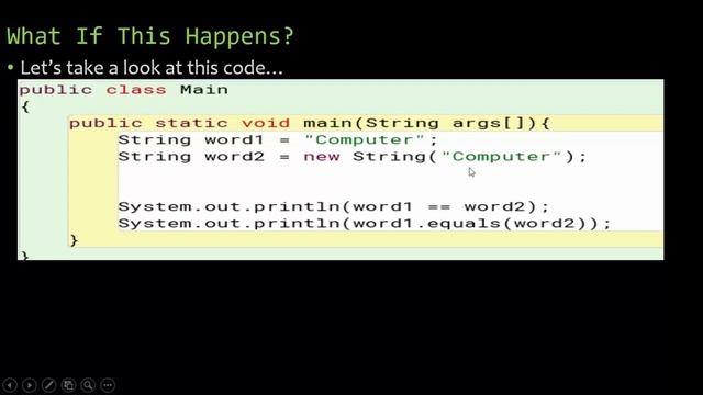 == vs .equals() in Java смотреть онлайн