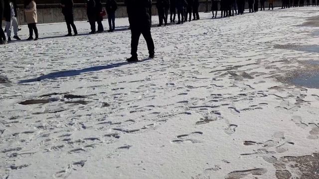 Очередь на  ПЦР тест, Корея 2022.01.02