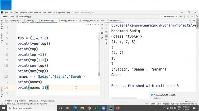Python Tuple смотреть онлайн