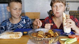 Мукбанг Шаурма домашняя, Котлеты, картофель по Деревенски