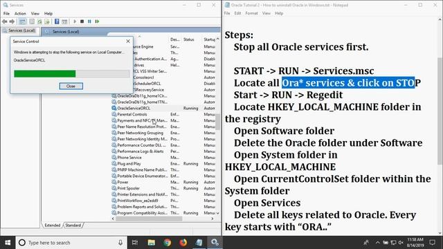Oracle DBA Tutorial 13 - How to uninstall Oracle in Windows