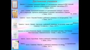 Достижения учителей начальных классов МБОУ СОШ п. Витим