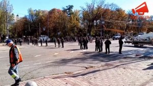 Кадры последствий ракетных ударов по центру Киева