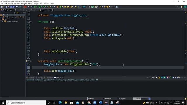 Java GUI Tutorial #59 - Create A ToggleButton Using JToggleButton Class In Java GUI Swing