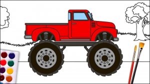 Раскраска машинки Монстр Трак для детей