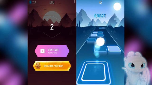 Toothles Vs Light Fury How To Train Your Dragon - Tiles Hop EDM Rush! смотреть онлайн