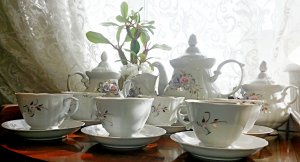 Чайно кофейный фарфоровый сервиз