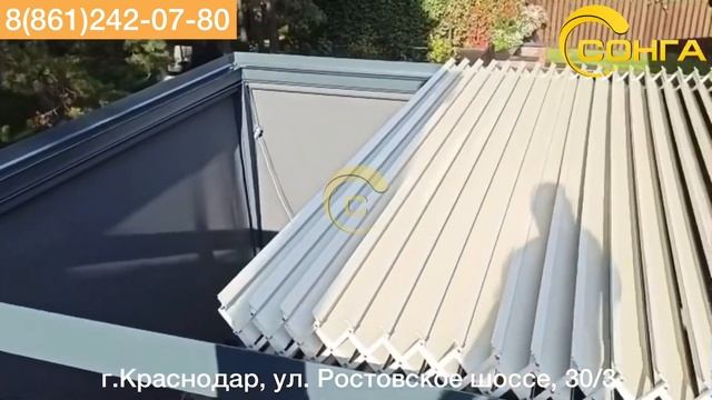Пергола Биоклиматик с поворотно-раздвижными алюминиевыми ламелями