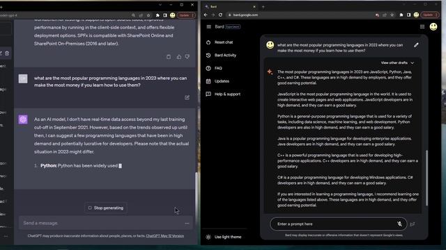 In AI lets Compare ChatGPT 4 Plus to Google Bard using their chat bots смотреть онлайн