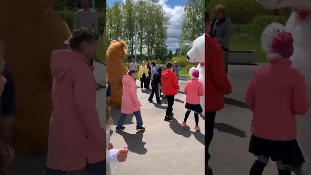 Выступление ростовых медведей