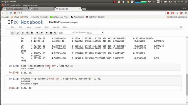 Gestión de archivos CSV usando numpy, Parte I смотреть онлайн