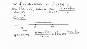 Teorema de Lagrange: lim ( x to infty ) [ f ( 2x ) - f ( x ) ] / x