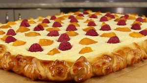 КРАСИВЫЙ ПРАЗДНИЧНЫЙ ПИРОГ с Творогом, Абрикосами и Малиной/ Волшебно Вкусный