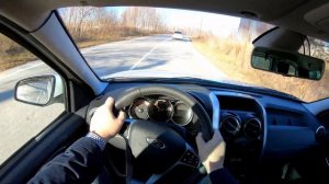 Lada Largus Cross 2021 безмолвная езда по плохой дороге от первого лица