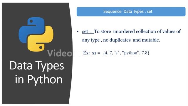 Data types in python |Python data types in easy |lists in python |dictionary in python|set in pytho