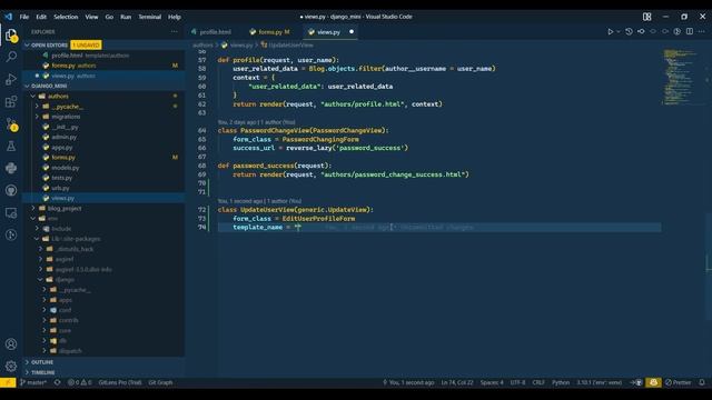 Edit User Profile | UpdateView | Django | Python