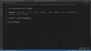 Python - Ejercicio 470: Encontrar el Nombre del Lenguaje de Programación Más Común con Counter