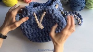 Обзор сумки торбы из трикотажной пряжи. Вязаная сумка. Knitting bag. Crochet.