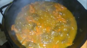 УЗБЕКСКИЙ ПЛОВ С ГОВЯДИНОЙ НА КУРДЮКЕ.