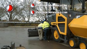 Монтаж уширителей на асфальтоукладчик Volvo