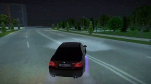 Дрифт на bmw m5 e60 по ночному Арзамасу на Black Russia