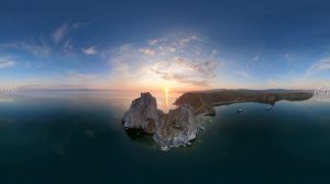 Lake Baikal - the Deepest Lake in the Wold. 360 aerial video in 12K