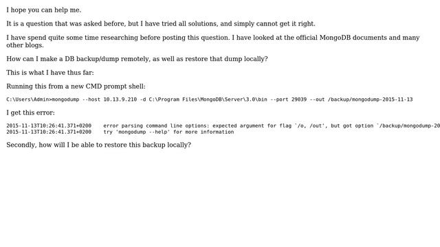 Creating a mongoDB backup/dump on remote server via local CMD/Shell смотреть онлайн