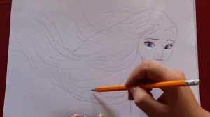 Как нарисовать Эльзу с распущенными волосами Холодное сердце  2 How to draw Elsa Hair down Frozen 2