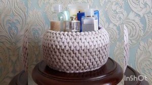 ?Корзинки из трикотажной пряди?? .Идеи для вязание корзинок ?