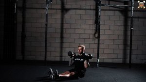 Жим гантелей 2мя руками сидя