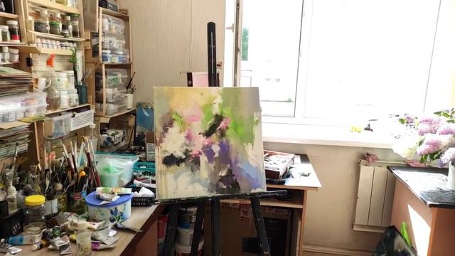 Пишем сирень масляными красками 🤗 смотреть онлайн
