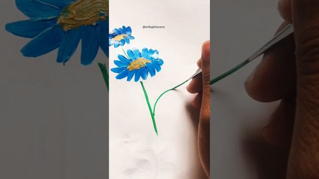 Easy Acrylic one stroke flower Painting #paintingforbeginners #flowerpainting #satisfying #artvideo