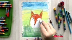 Как нарисовать Лиса масляной пастелью.