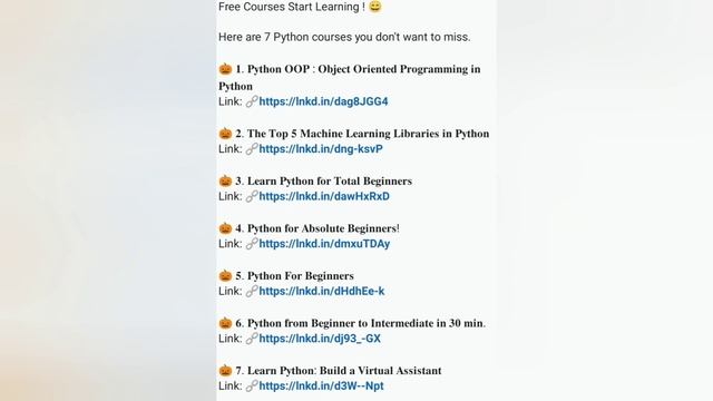 FREE ONLINE COURSES PYTHON #python #pythontutorial #freepythoncourse #free READ DISCRPTION #online