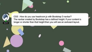 CSS : How do you use headroom.js with Bootstrap 3 navbar?