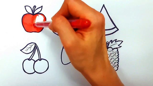 How to draw fruits for kids | Сурет салу жемістер | Легкий рисунок фрукты для детей