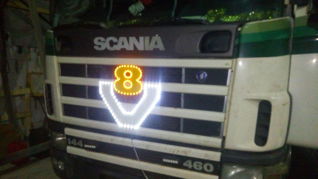 Светодиодная эмблема на капот Scania V8 смотреть онлайн