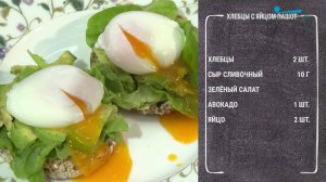 Вкусный завтрак. Яйцо пашот с авокадо и хлебцами