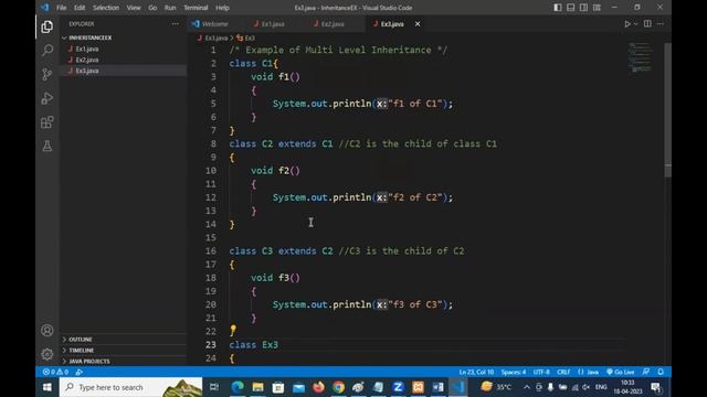 TYPES OF INHERITANCE IN JAVA | UNDERSTANDING SINGLE LEVEL | MULTILEVEL | HIERARCHICHAL | SSS