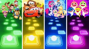 Paw Patrol Team vs Cars Team vs My Little Pony Team vs Baby Shark Team - Tiles Hop EDM Rush