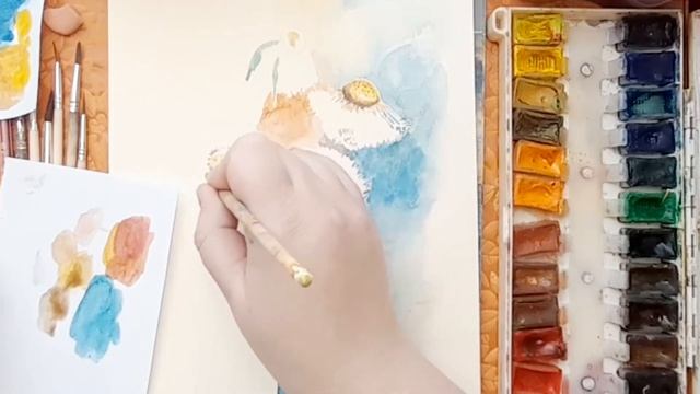 Как нарисовать одуванчики акварелью